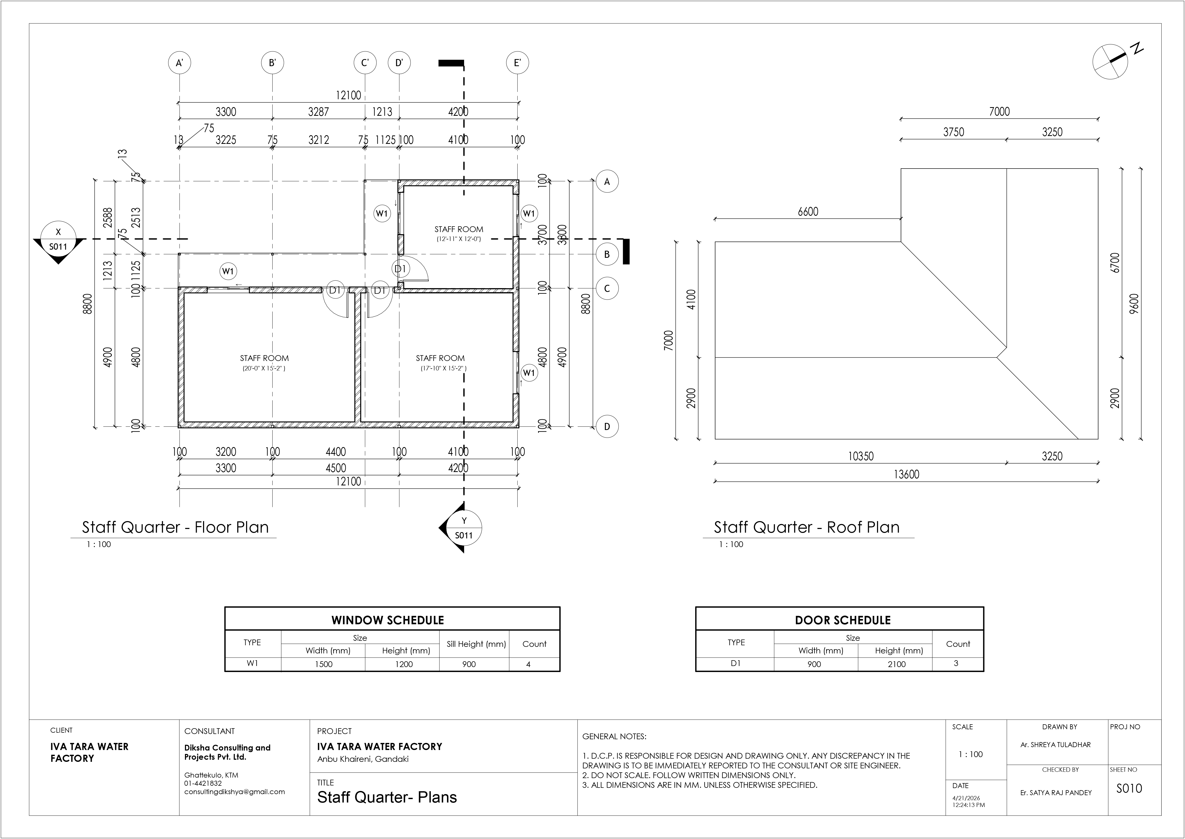 Staff Quarter - Plans
